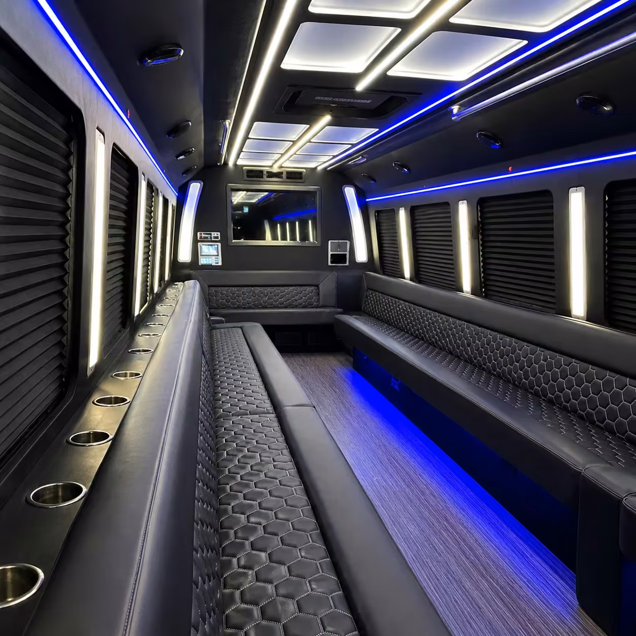 40 passenger party bus interior