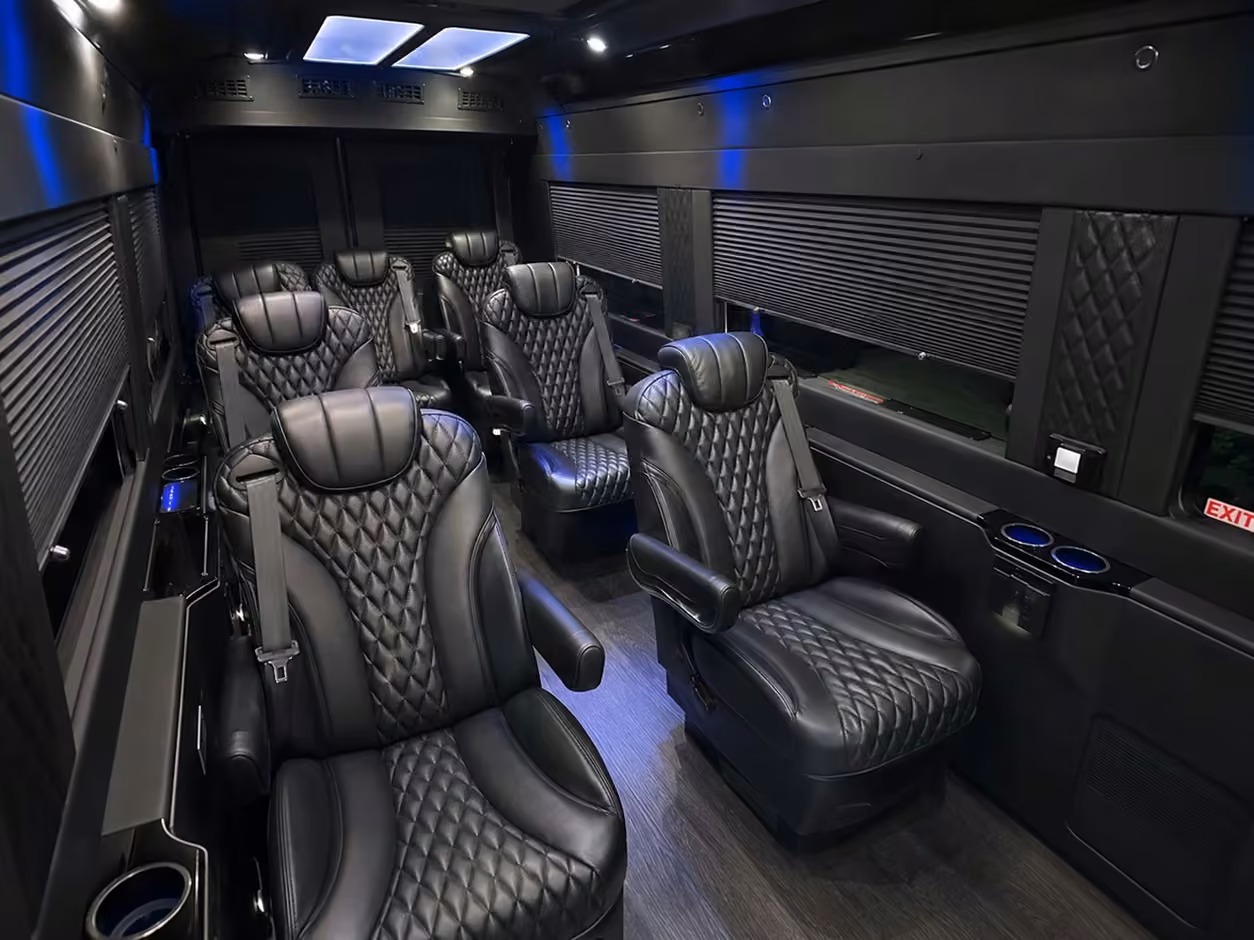 sprinter van rental with driver inside