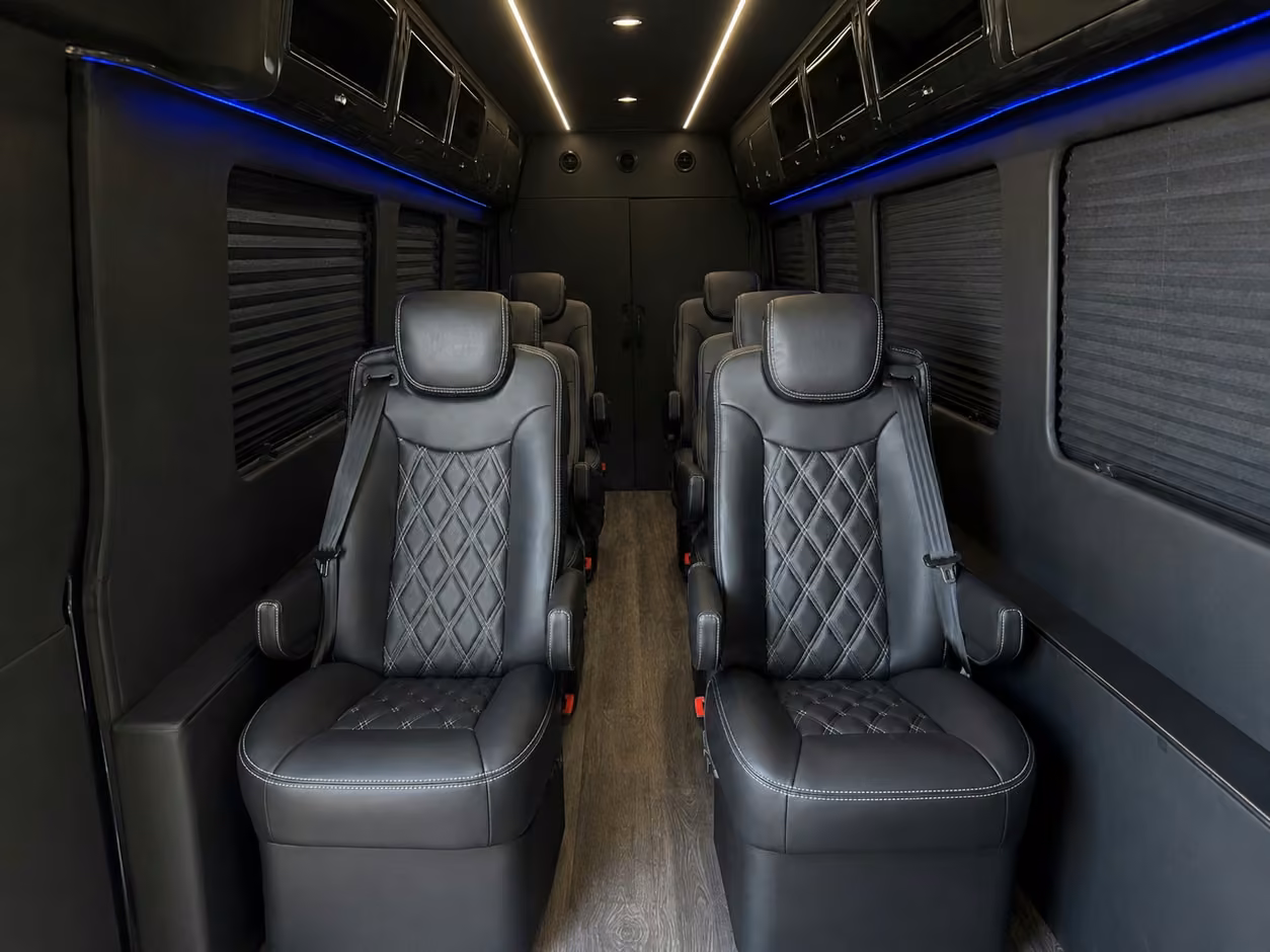sprinter van rental with driver interior